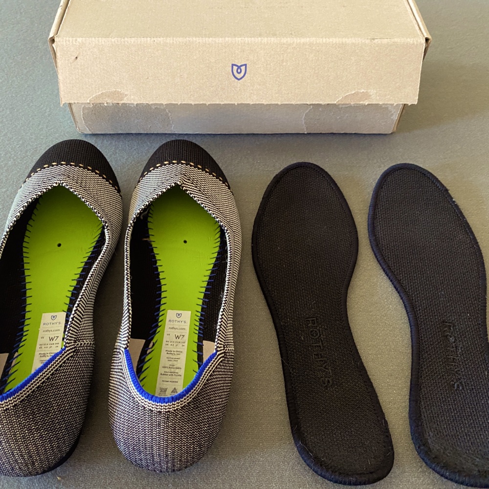 Rothy’s - Size 7 Grey Mist Captoe Flat 🖤